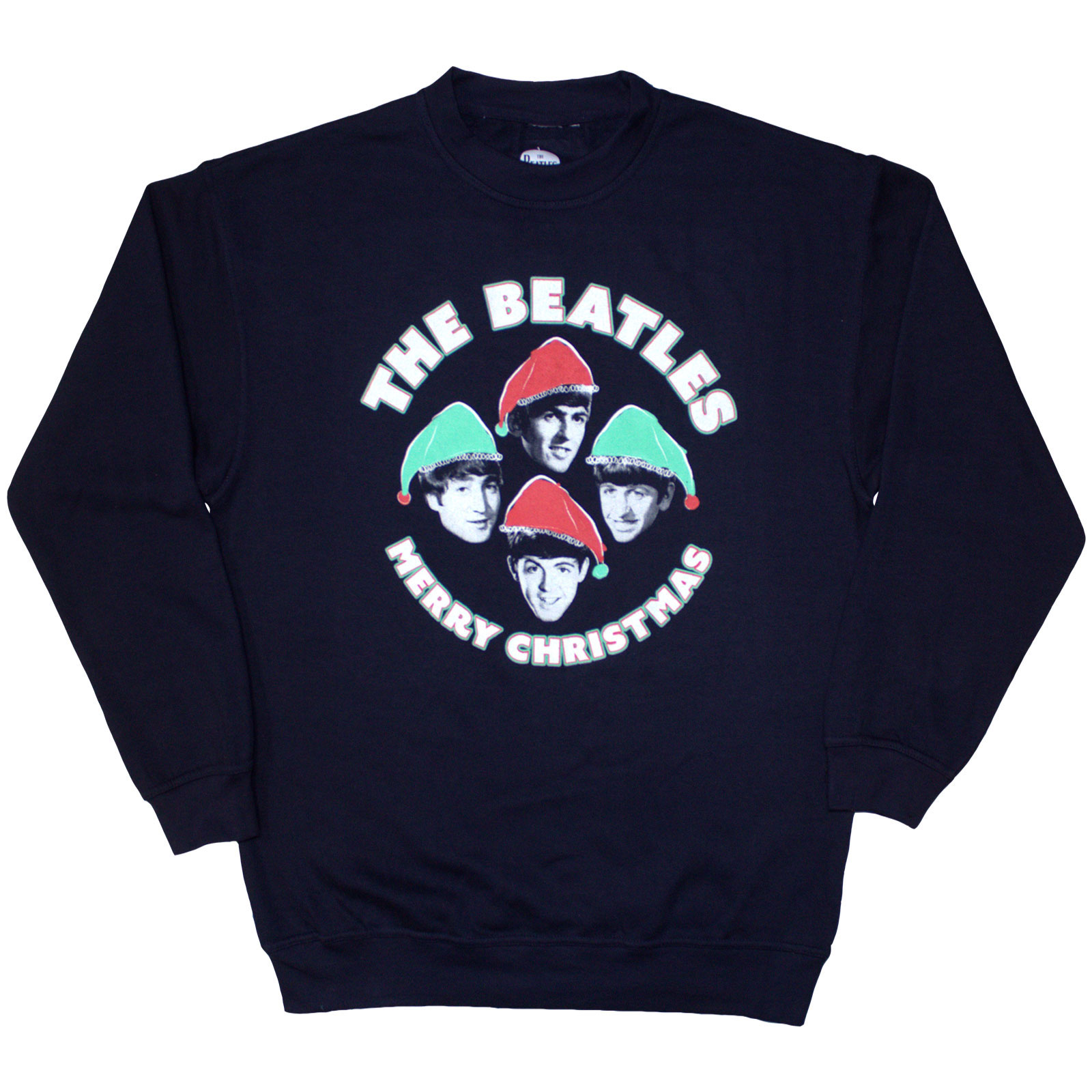 Crewneck The Beatles - Xmas Hats, Unisex,Modrá,XL