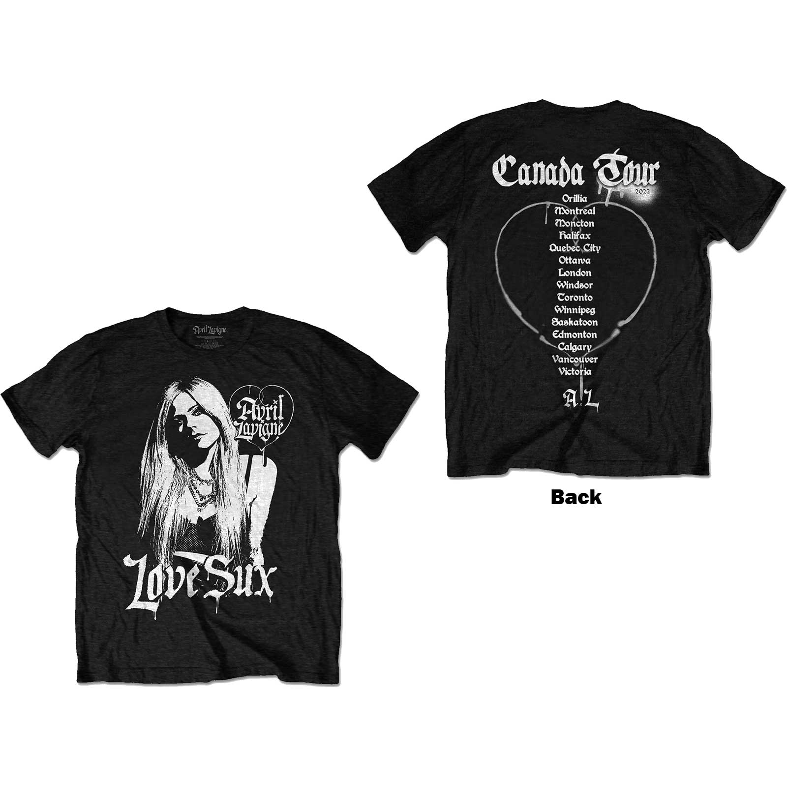 Tričko Avril Lavigne - Love Sux, Unisex,Čierna,XXL