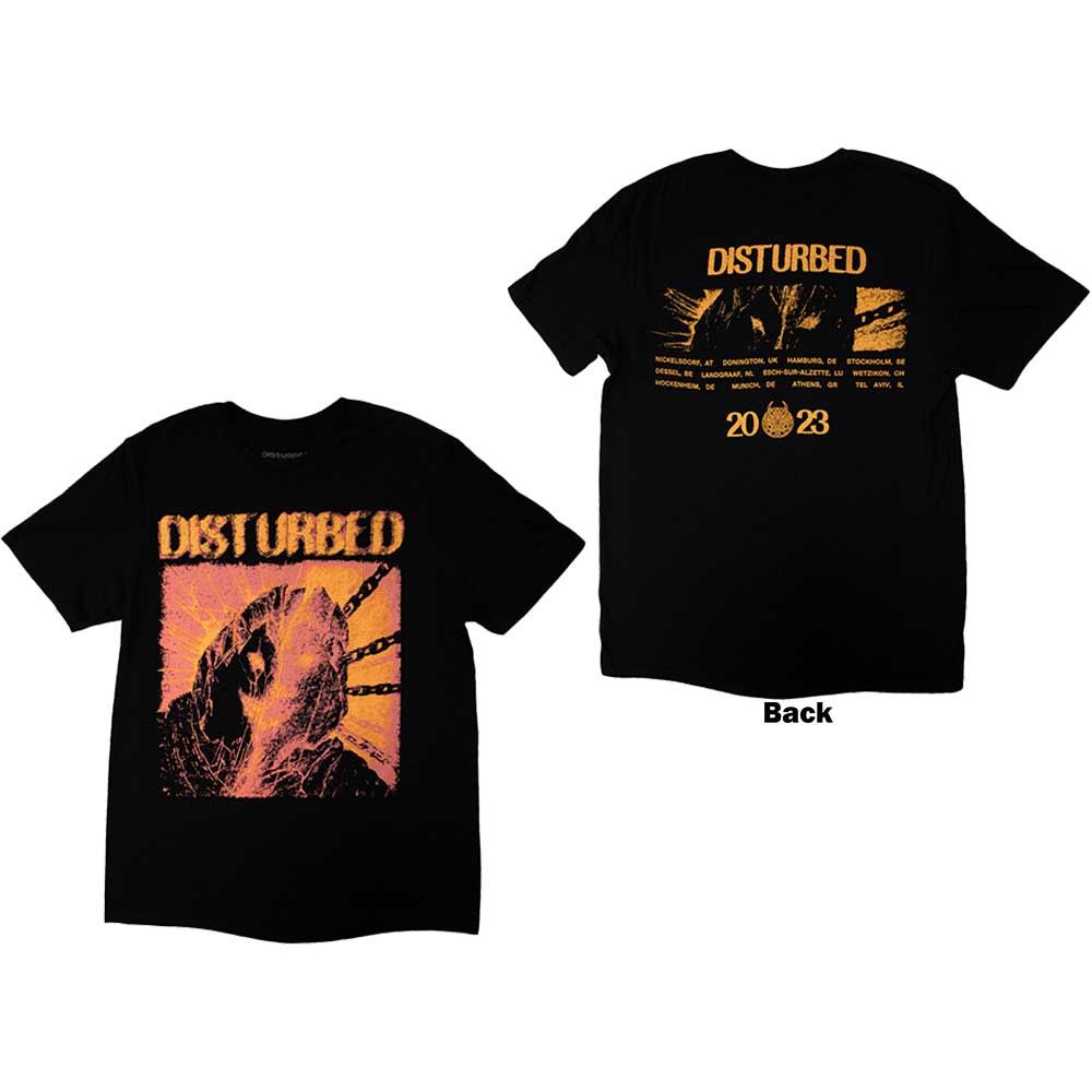 Tričko DISTURBED - European Tour '23 Split Face, Unisex,Čierna,XXL