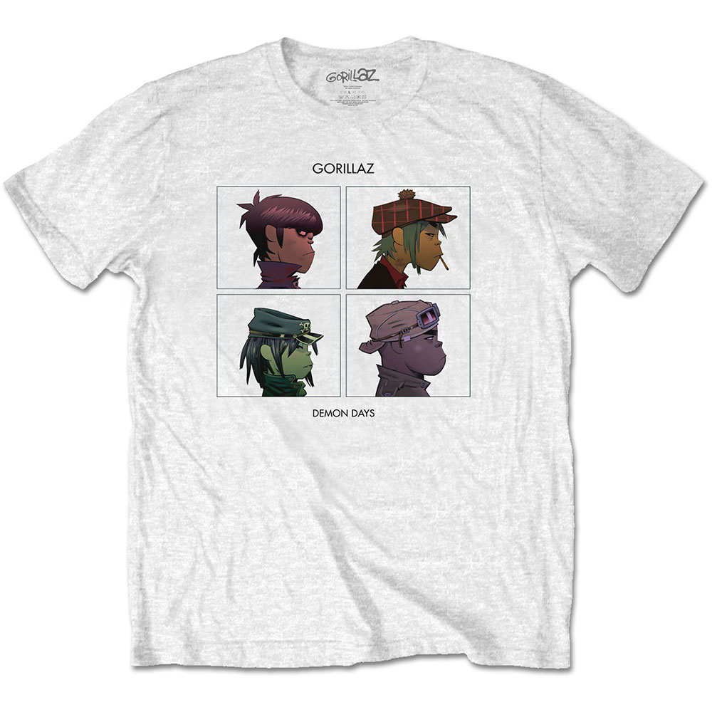 Tričko Gorillaz - Demon Days, Unisex,Biela,XXL