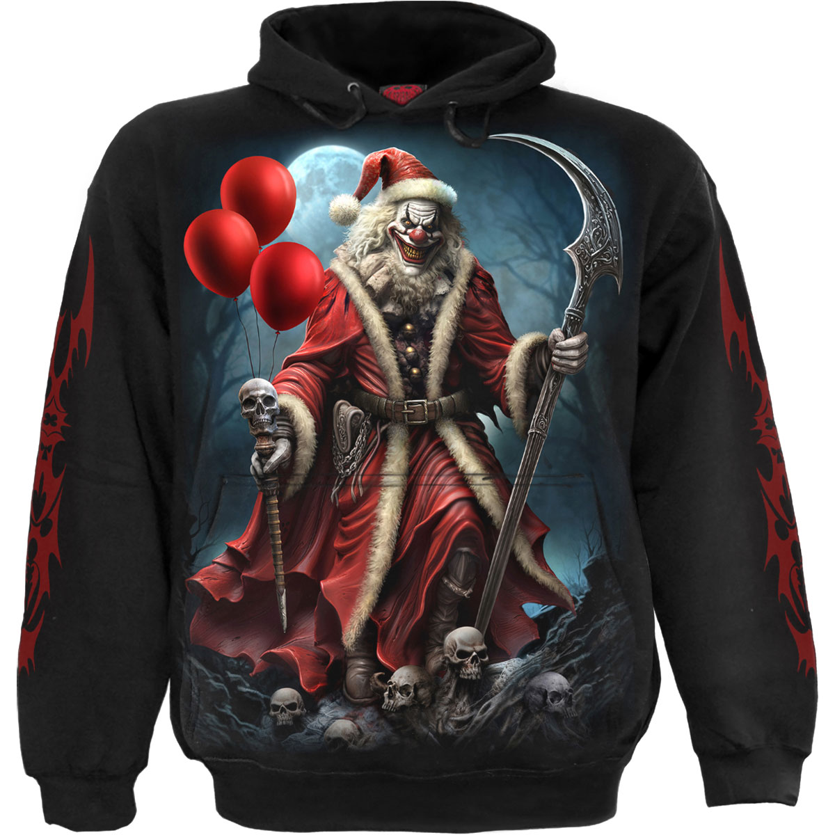Mikina Spiral Stairs - Santa Clown, Unisex,Čierna,M