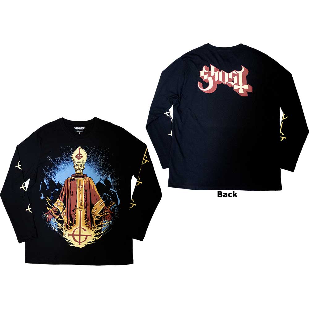 Tričko s dlhým rukávom Ghost - Papa & Radient Ghouls, Unisex,Čierna,M