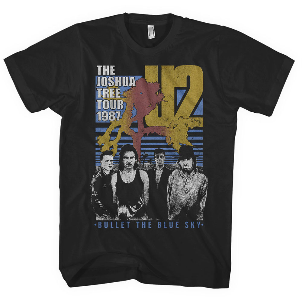 Tričko U2 - Bullet The Blue Sky, Unisex,Čierna,M