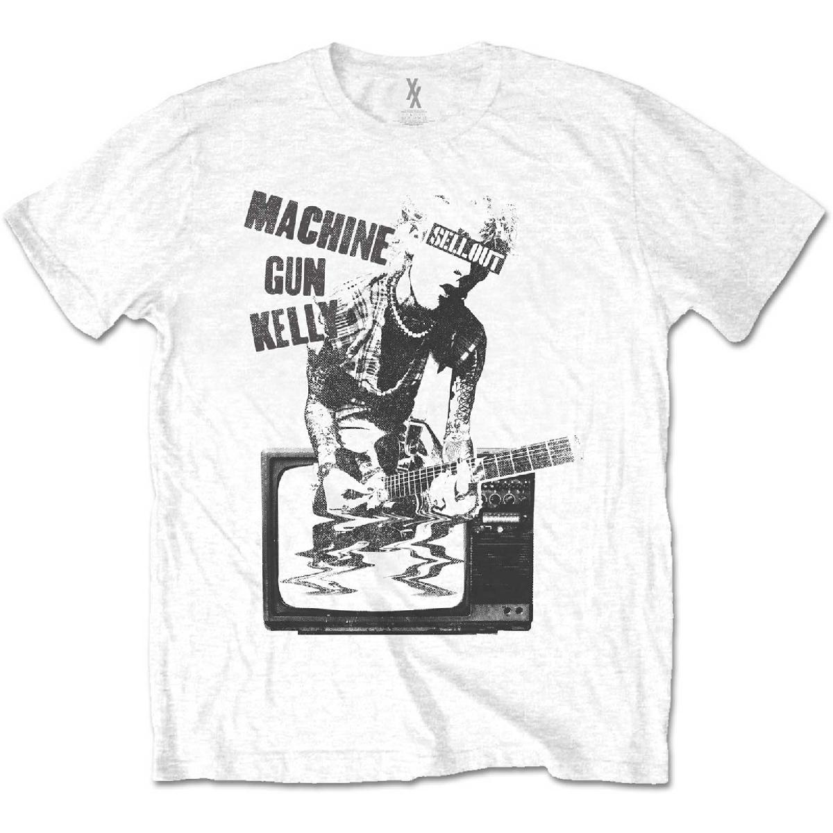 Tričko Machine Gun Kelly - TV Warp, Unisex,Biela,3XL