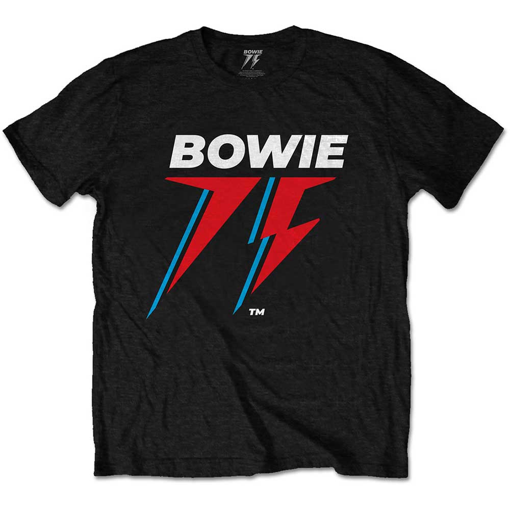 Tričko David Bowie - 75th Logo, Unisex,Čierna,XXL