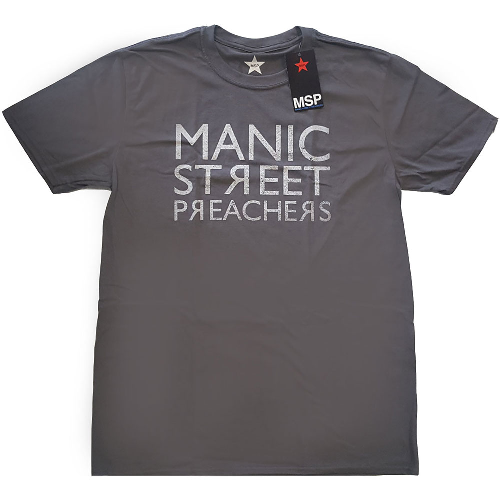 Tričko Manic Street Preachers - Reversed Logo, Unisex,Šedá,S