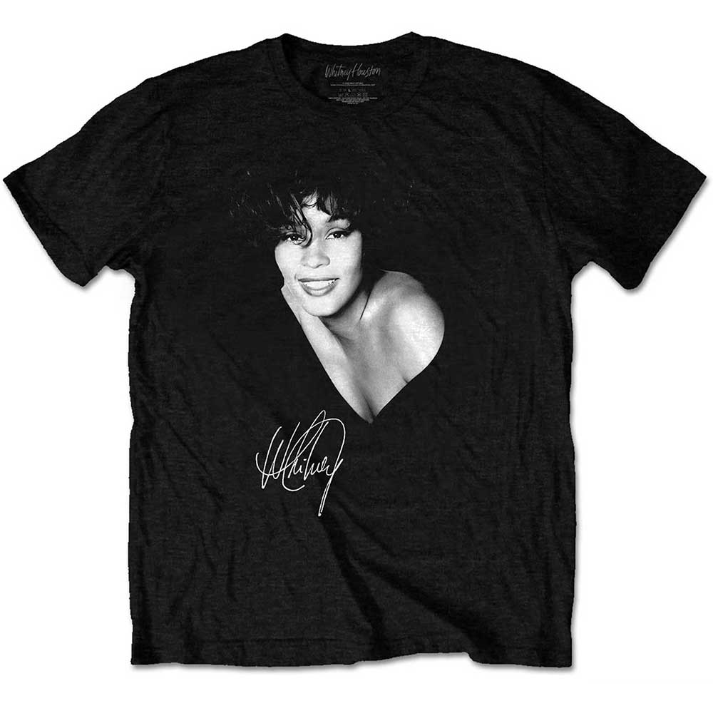 Tričko Whitney Houston - B&W Photo, Unisex,Čierna,XXL