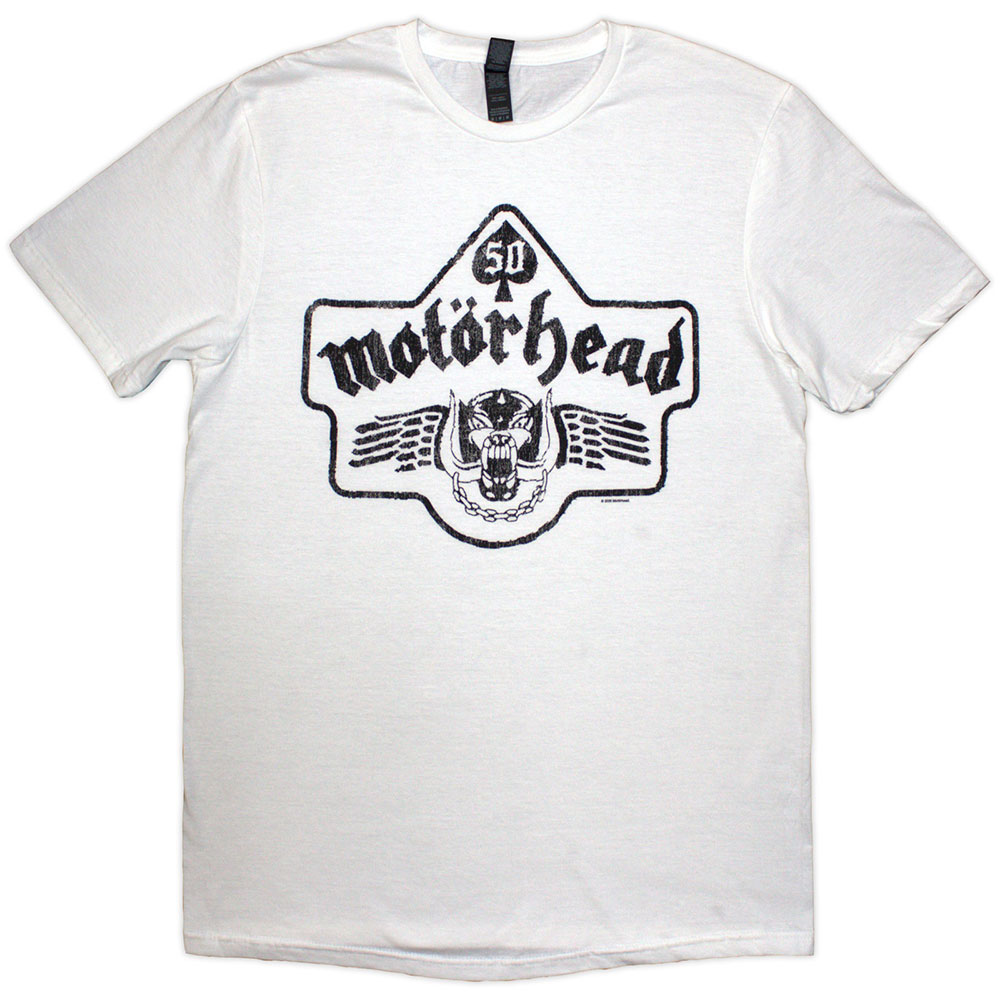 Tričko Motörhead - 50 Years Ace Wings Emblem, Unisex,Biela,XXL