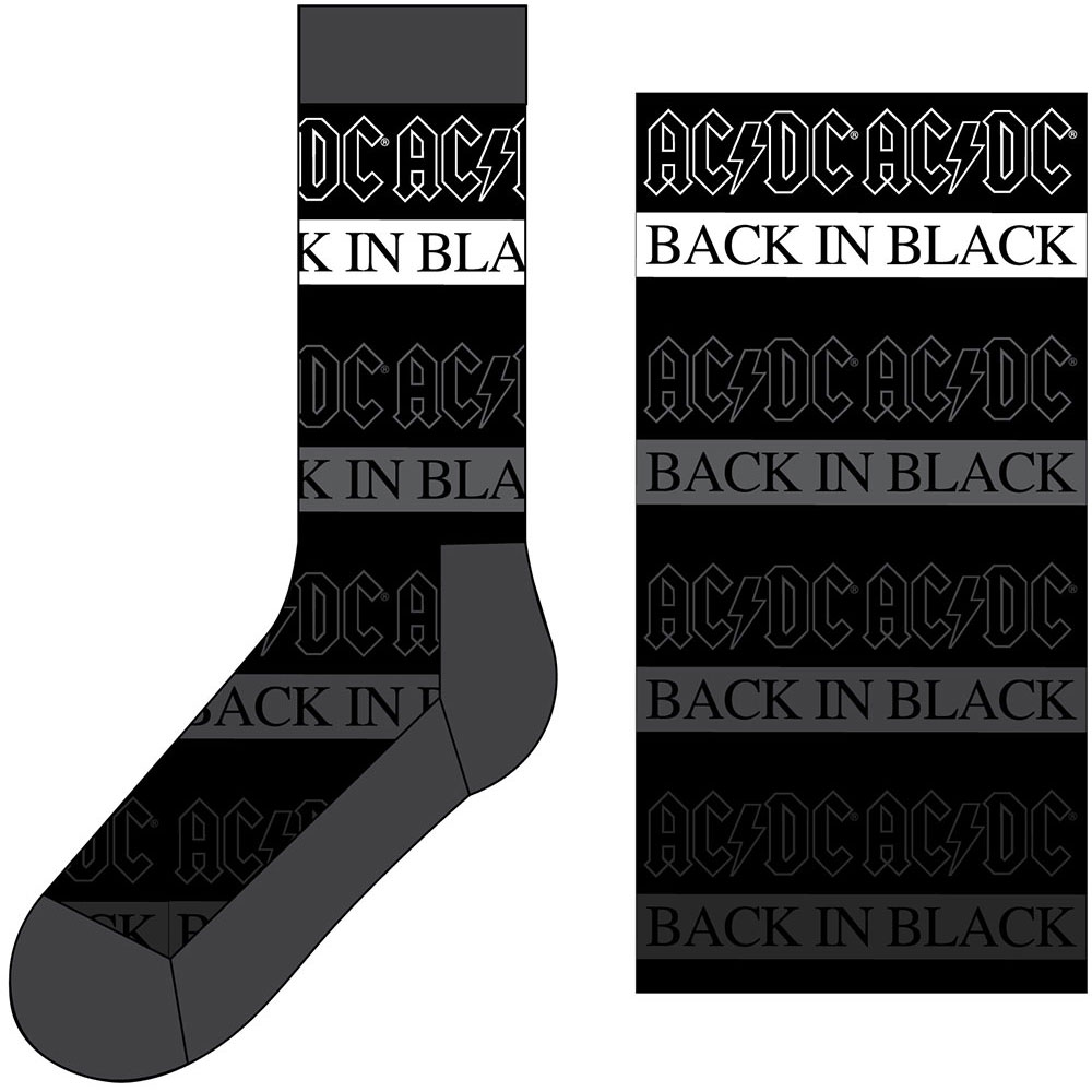 Ponožky AC/DC - Back In Black, Unisex,Čierna,UK 7 - 11