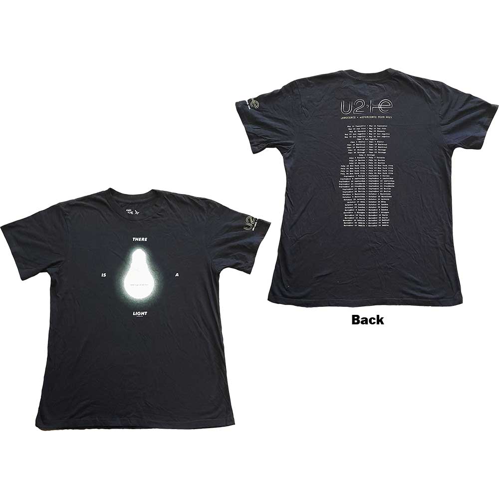 Tričko U2 - I+E Tour 2015 There Is A Light, Unisex,Čierna,L