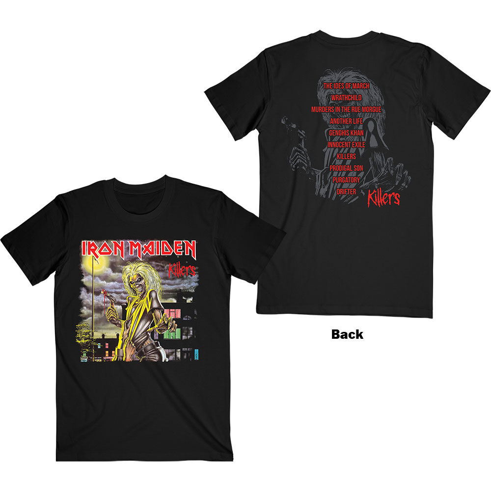 Tričko Iron Maiden - Killers V.2. Album Track list, Unisex,Čierna,XXL