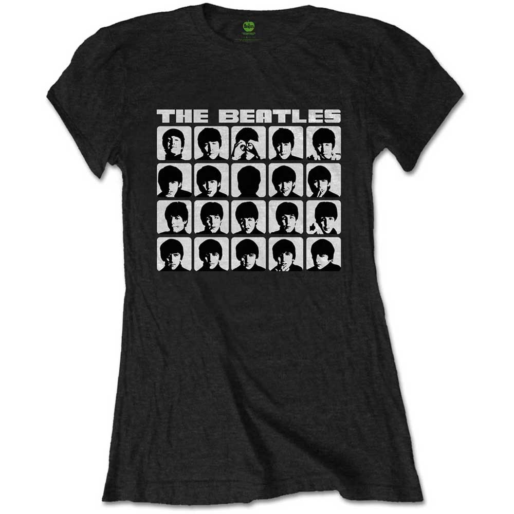 Tričko The Beatles - Hard Days Night Faces Mono, Žena,Čierna,XS
