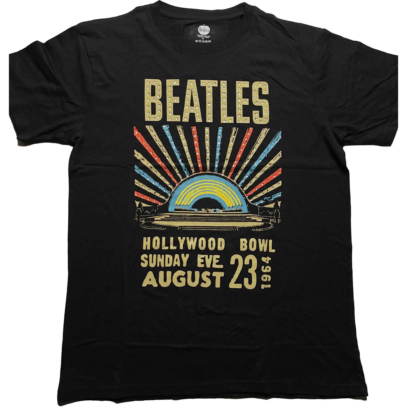 Tričko The Beatles - Hollywood Bowl, Unisex,Čierna,XL