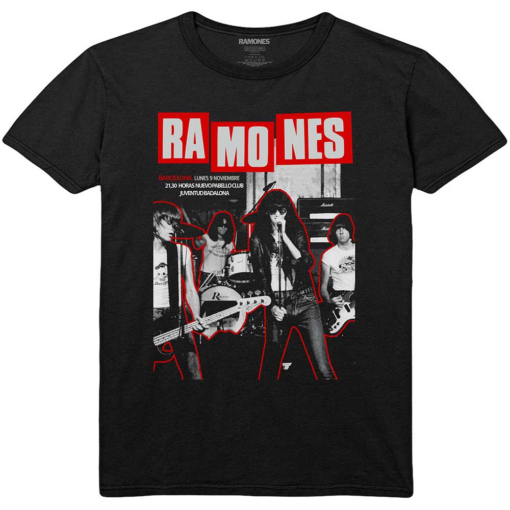 Tričko Ramones - Barcelona, Unisex,Čierna,XXL