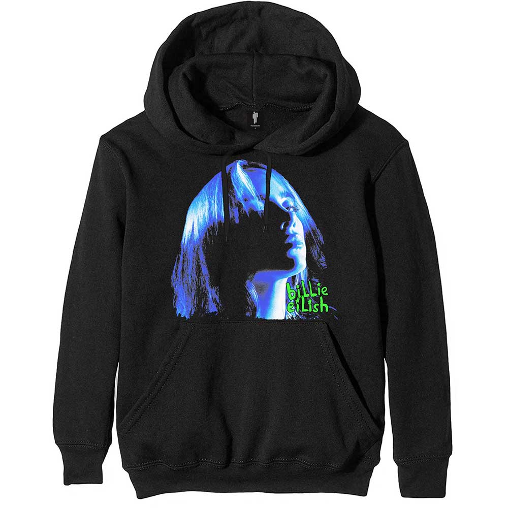 Mikina Billie Eilish - Neon Shadow Blue, Unisex,Čierna,XXL