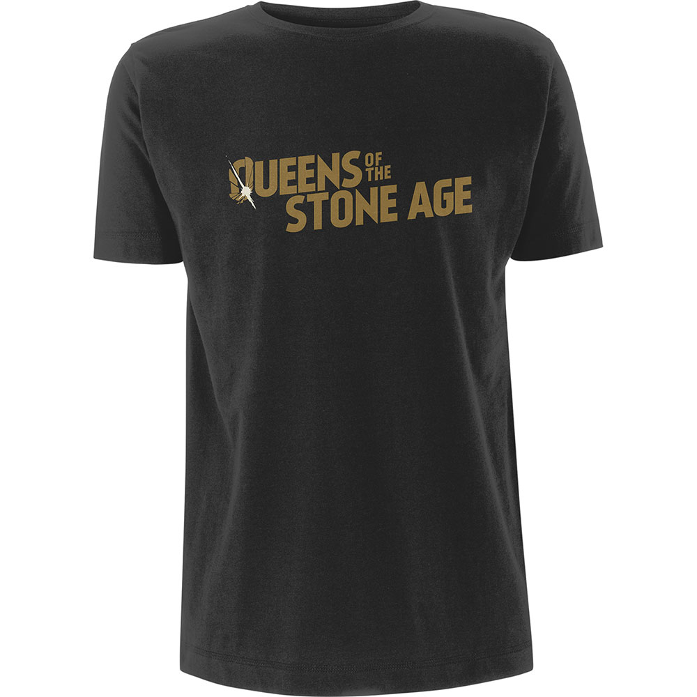 Tričko Queens of the Stone Age - Metallic Text Logo, Unisex,Šedá,XXL