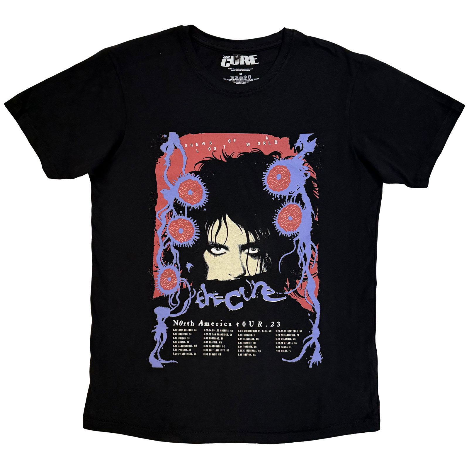 Tričko The Cure - North American Tour '23 Poster, Unisex,Čierna,XXL
