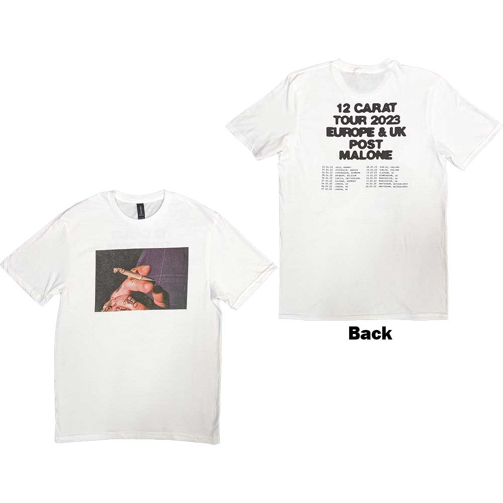 Tričko Post Malone - Burn It Down 2023 Tour Dates, Unisex,Biela,XXL