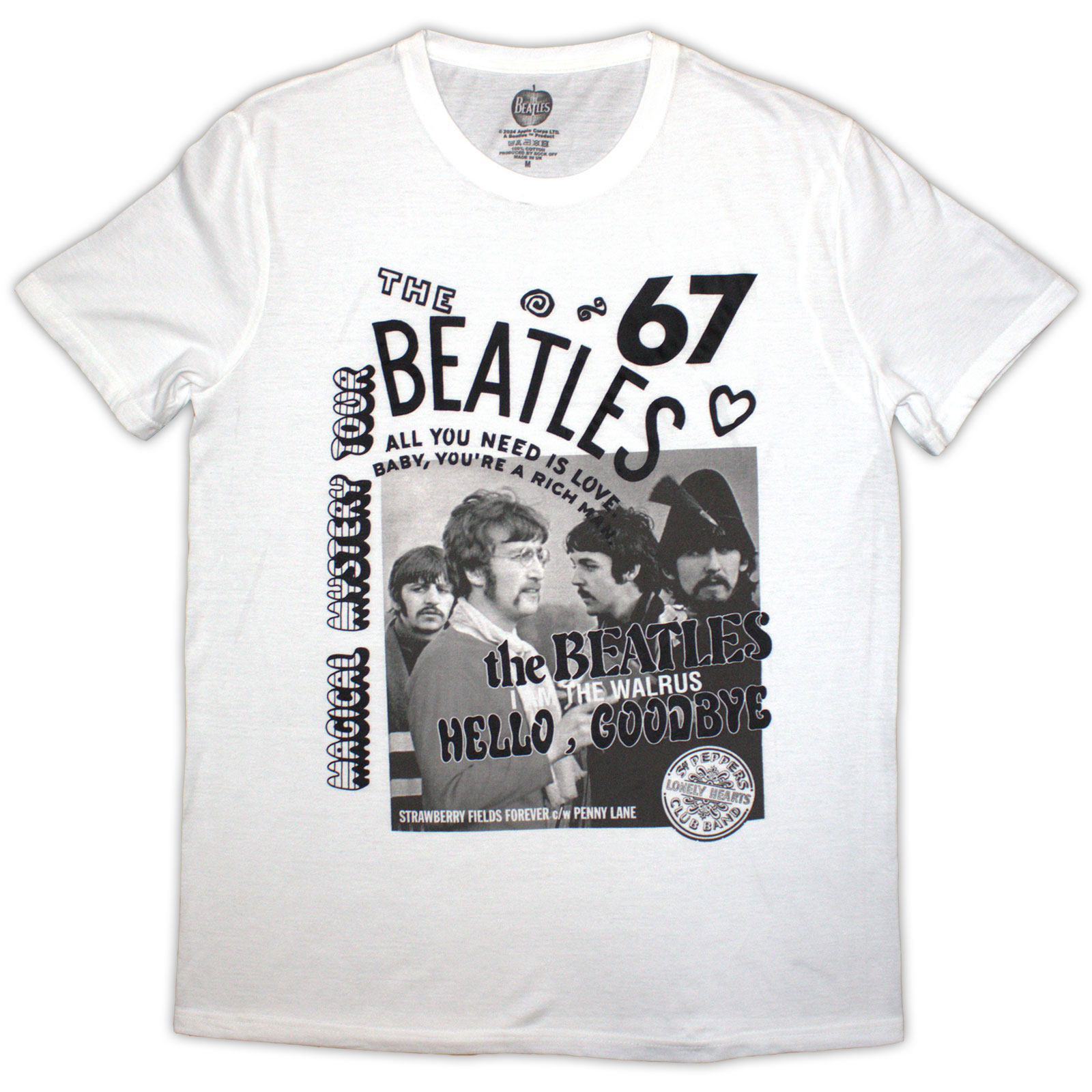 Tričko The Beatles - 1967, Unisex,Biela,XXL