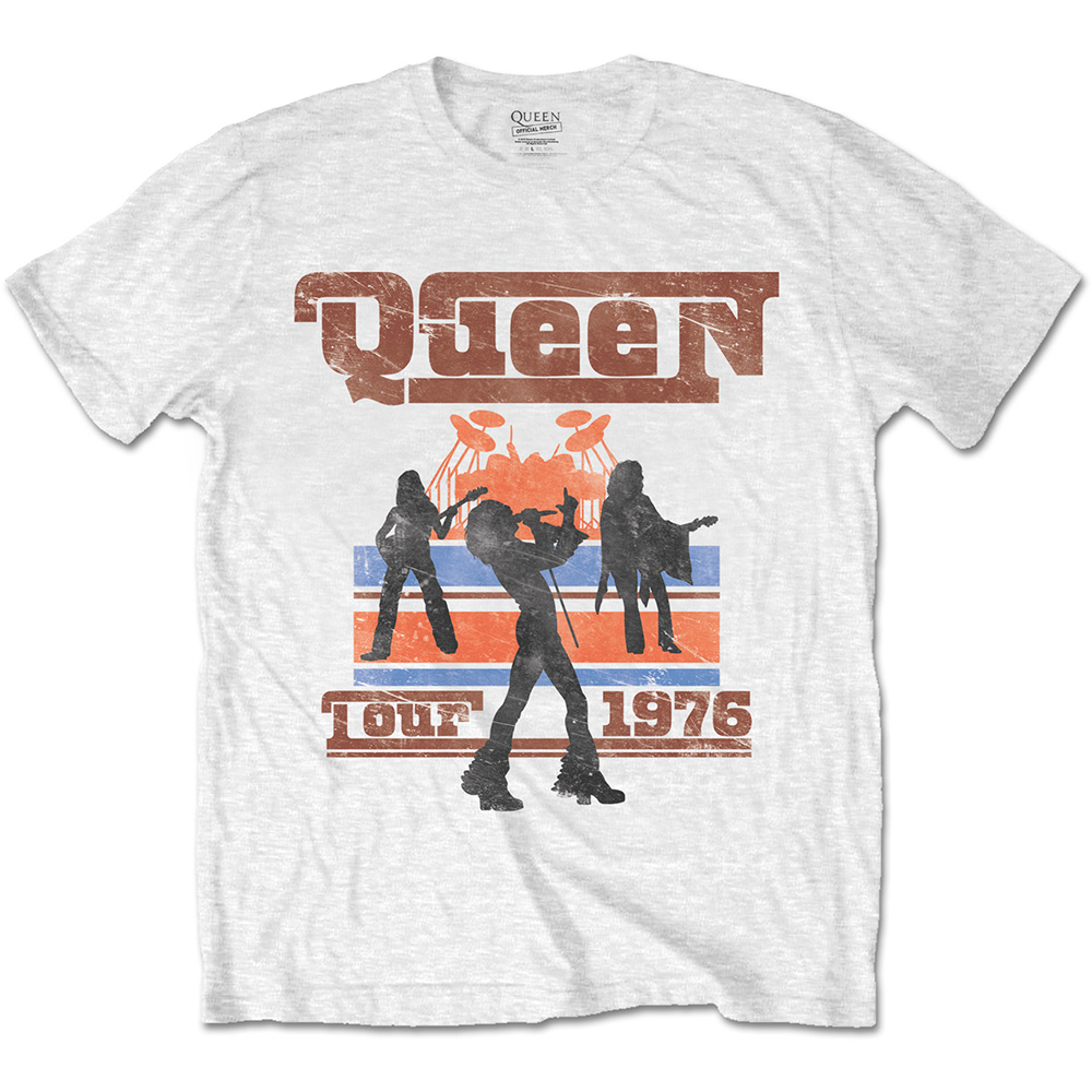 Tričko Queen - 1976 Tour Silhouettes, Unisex,Biela,XXL