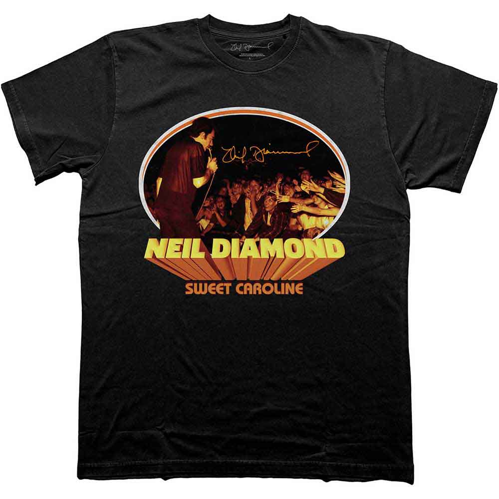 Tričko Neil Diamond - Sweet Caroline Oval, Unisex,Čierna,XXL