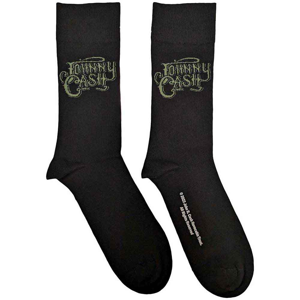 Ponožky Johnny Cash - Text Logo, Unisex,Čierna,UK 7 - 11