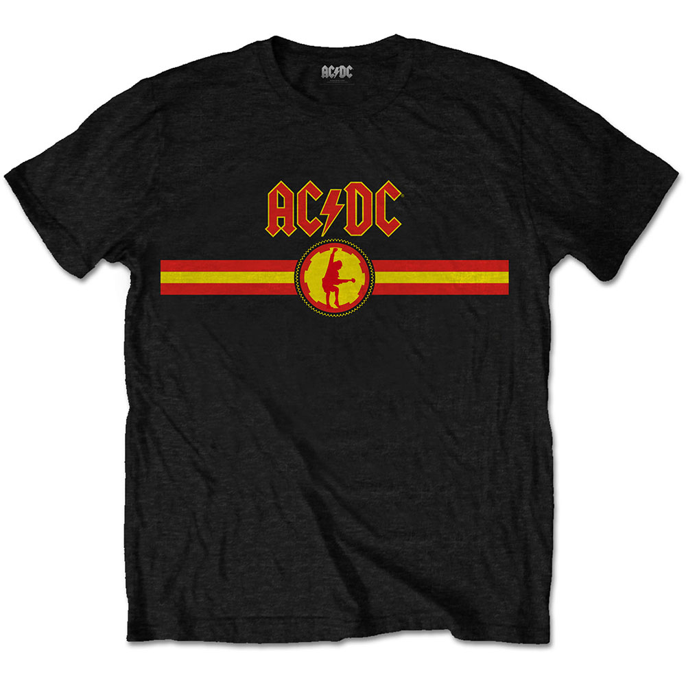 Tričko AC/DC - Logo & Stripe, Unisex,Čierna,XL