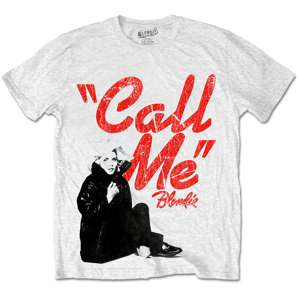 Tričko Blondie - Call Me, Unisex,Biela,XXL