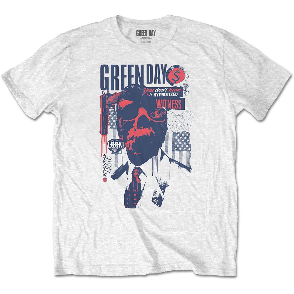 Tričko Green Day - Patriot Witness, Unisex,Biela,XXL