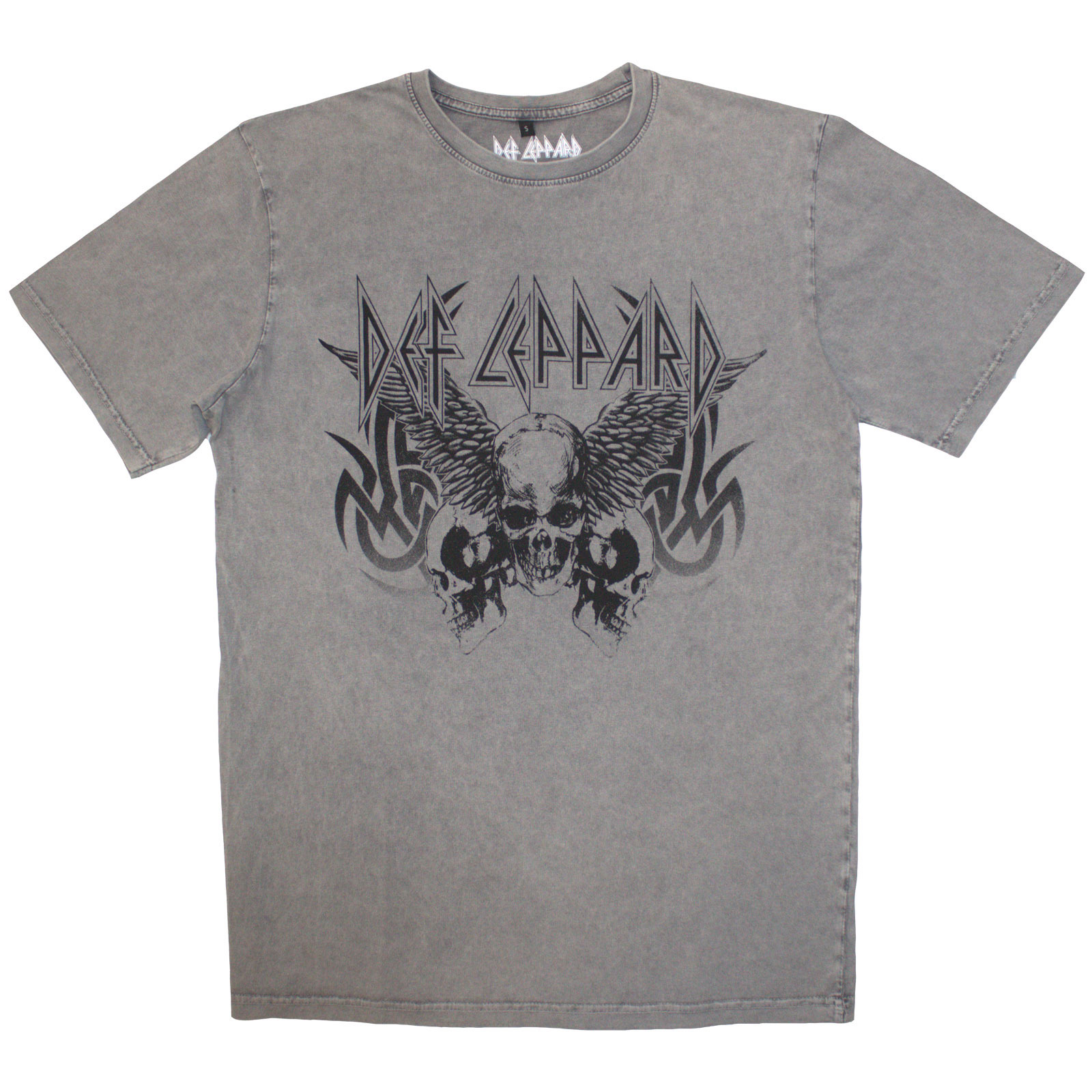 Tričko Def Leppard - Tribal Skull, Unisex,Šedá,XXL