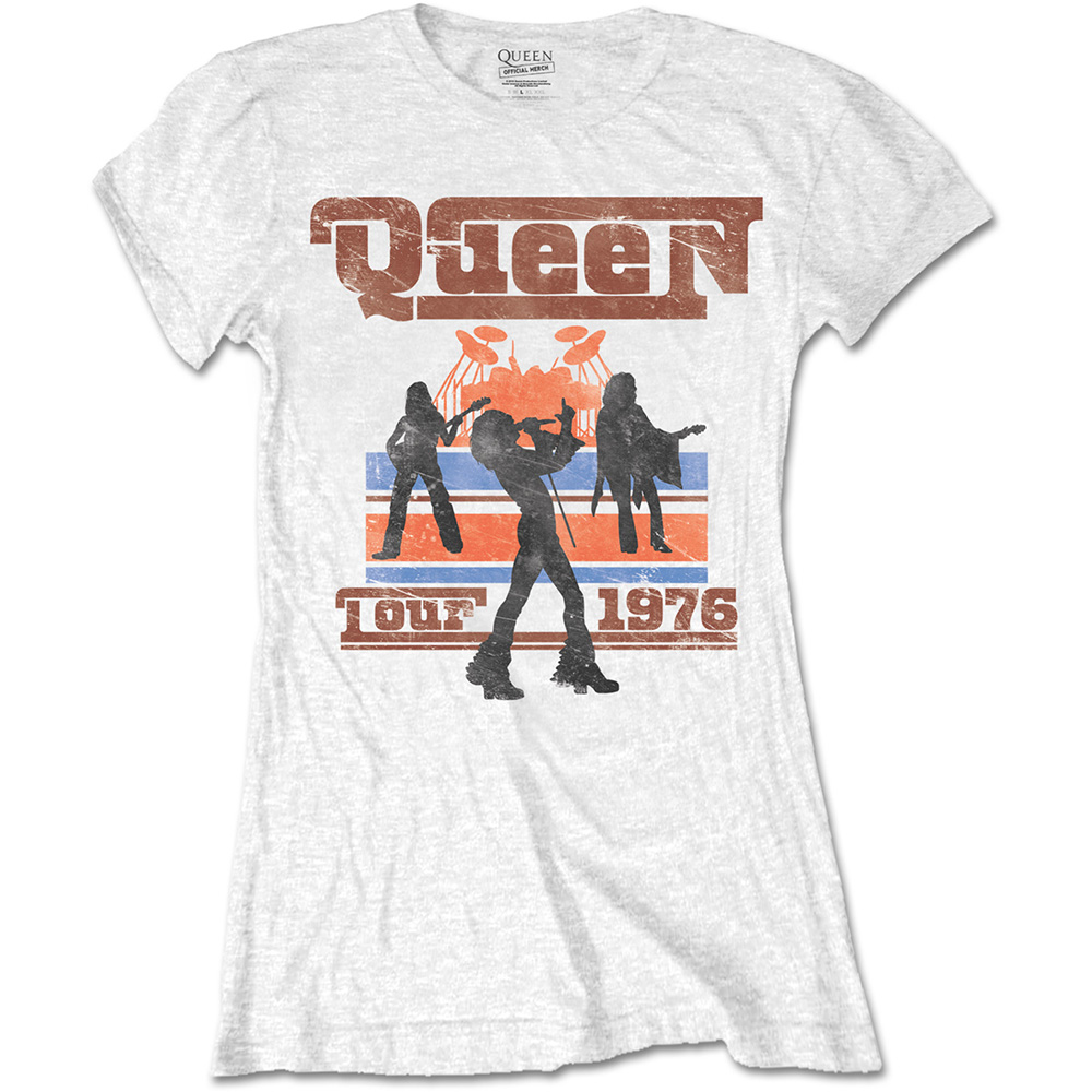 Tričko Queen - 1976 Tour Silhouettes, Žena,Biela,XXL