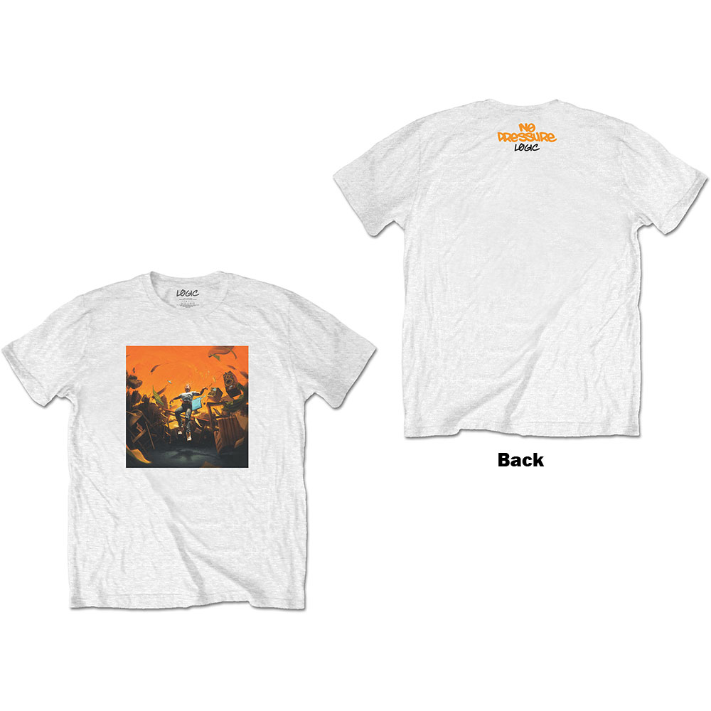Tričko Logic - No Pressure, Unisex,Biela,XXL