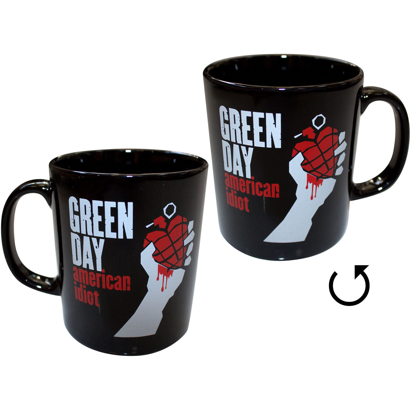 Hrnček Green Day - American Idiot, Čierna,Univerzálna