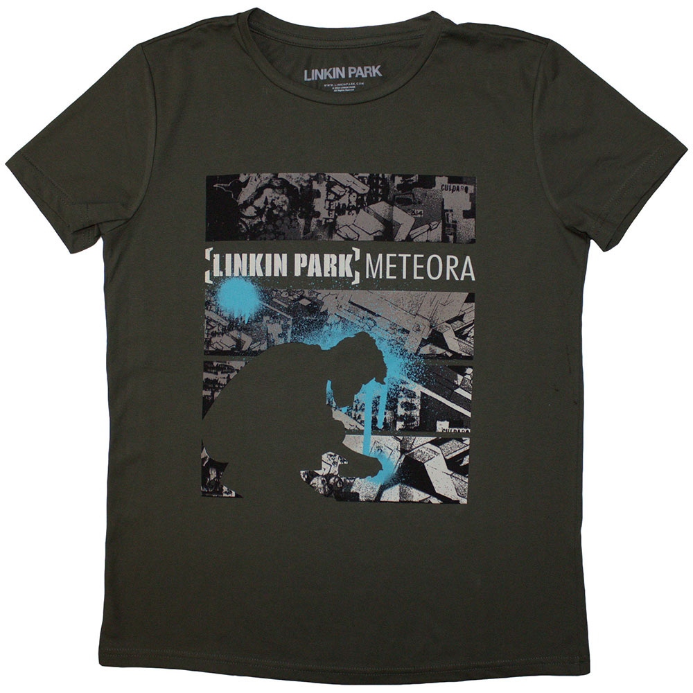Tričko Linkin Park - Meteora Drip Collage, Žena,Zelená,S