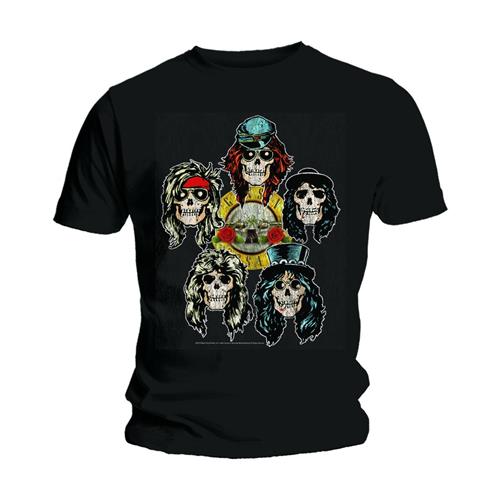 Tričko Guns N’ Roses - Vintage Heads, Unisex,Čierna,M