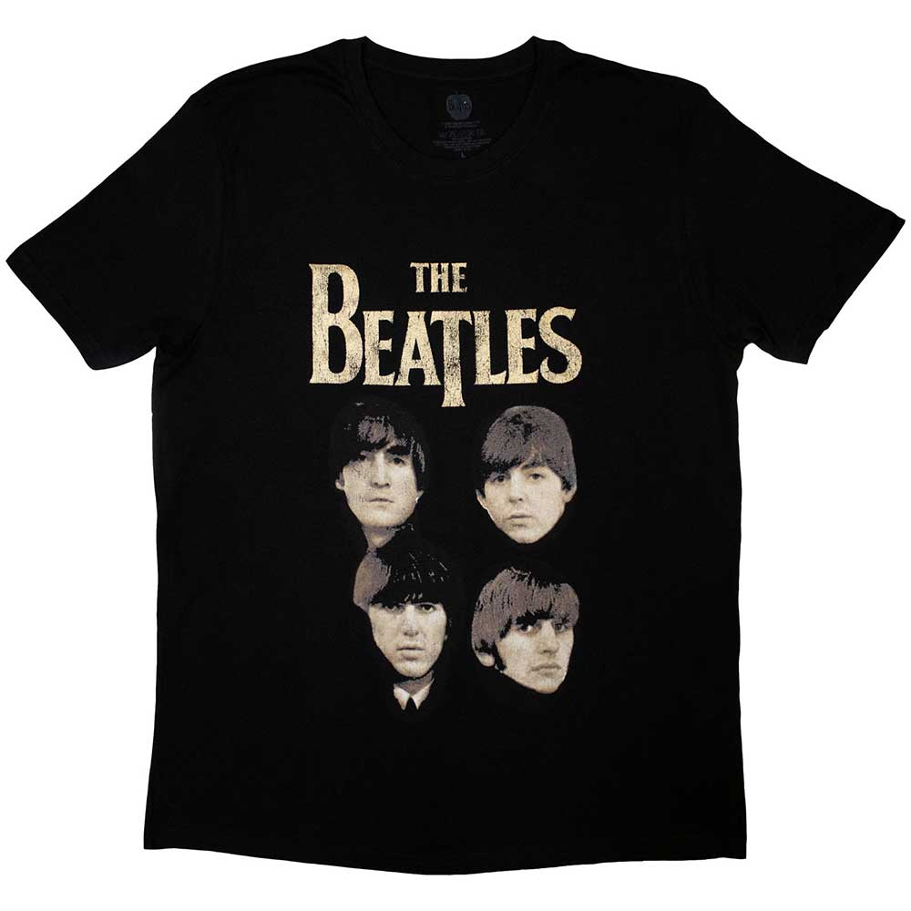 Tričko The Beatles - 4 Heads, Unisex,Čierna,XXL