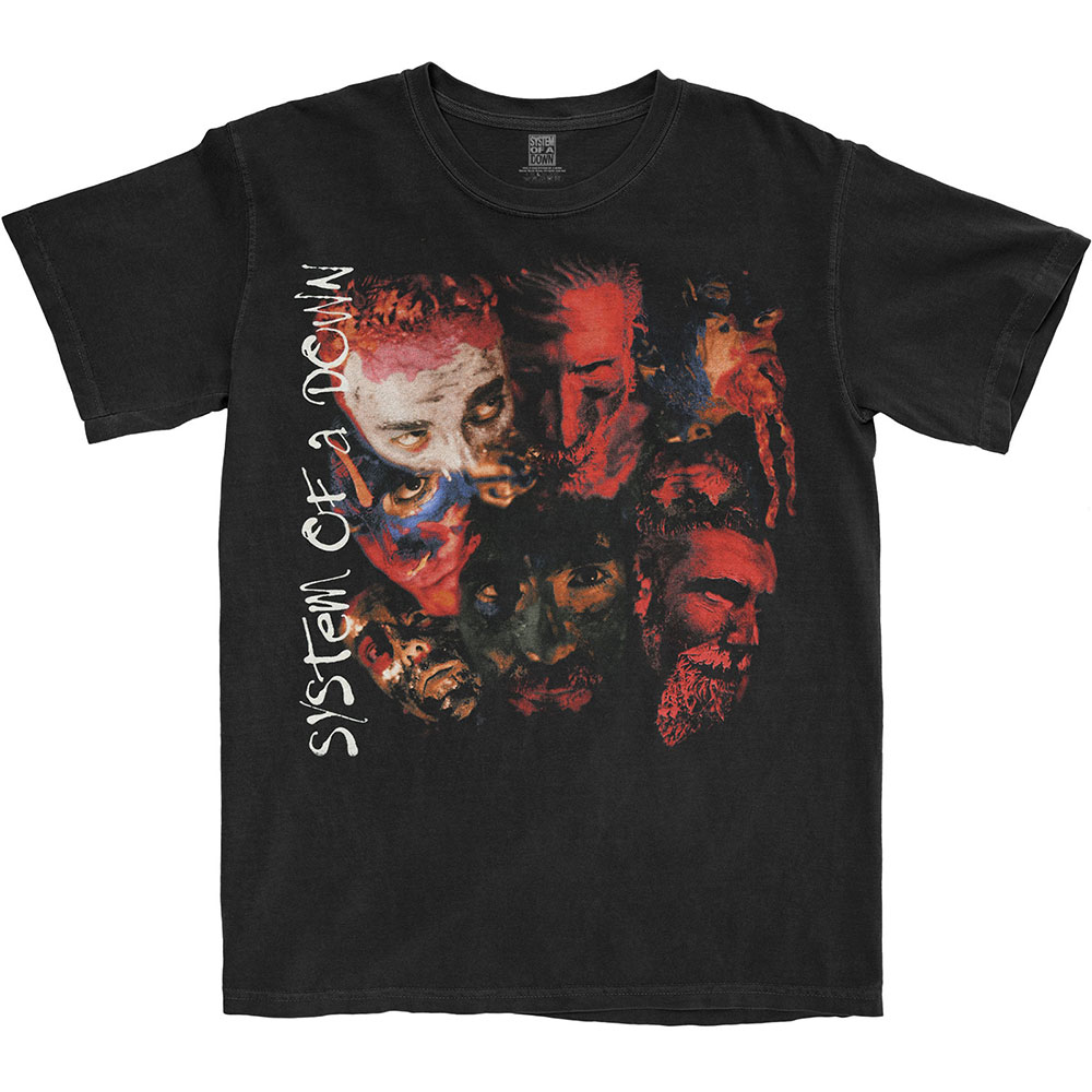 Tričko System of a Down - Painted Faces 2, Unisex,Čierna,XXL