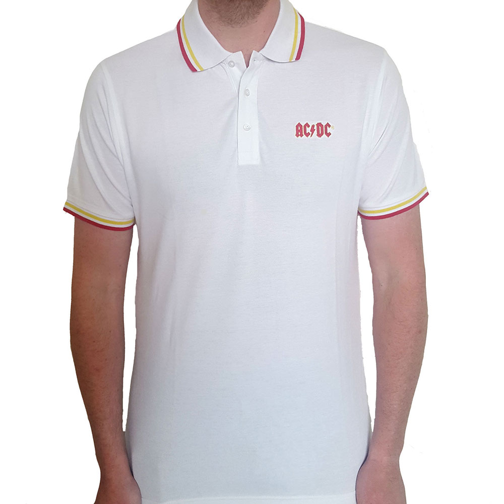 Polokošeľa AC/DC - Classic Logo, Unisex,Biela,XXL
