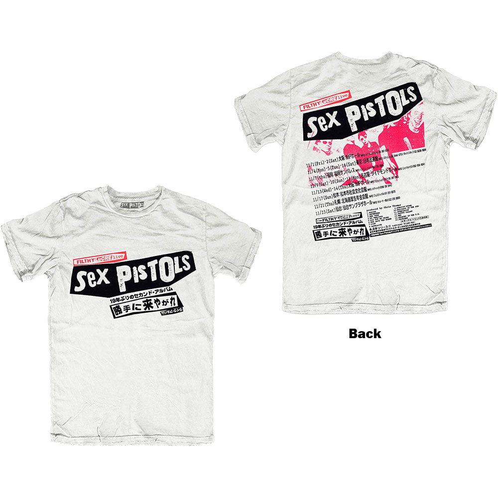Tričko Sex Pistols - Filthy Lucre Japan, Unisex,Biela,XXL