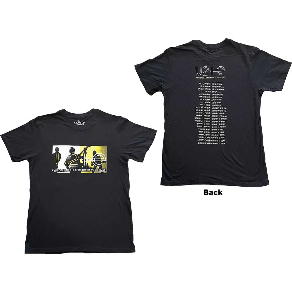 Tričko U2 - I+E Tour 2015 Band Silhouettes, Unisex,Čierna,XL