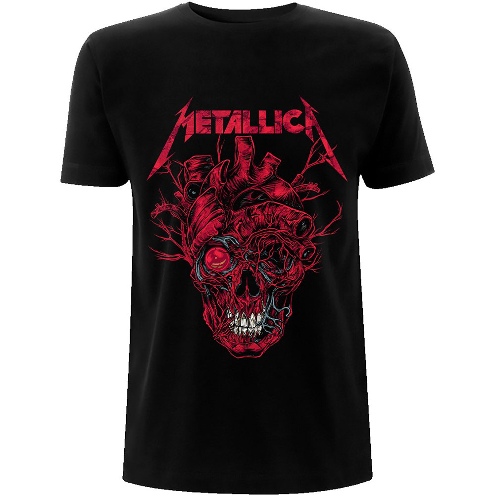 Tričko Metallica - Heart Skull, Unisex,Čierna,XL