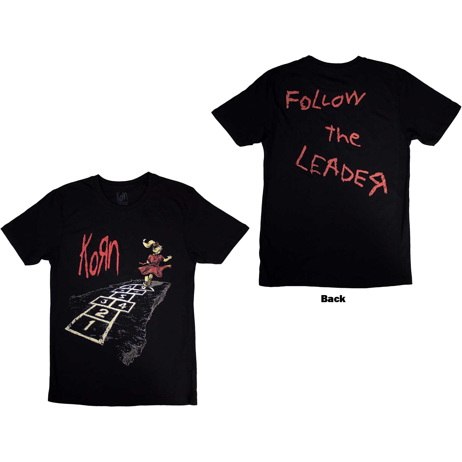 Tričko Korn - Follow The Leader Hopscotch, Unisex,Čierna,XXL