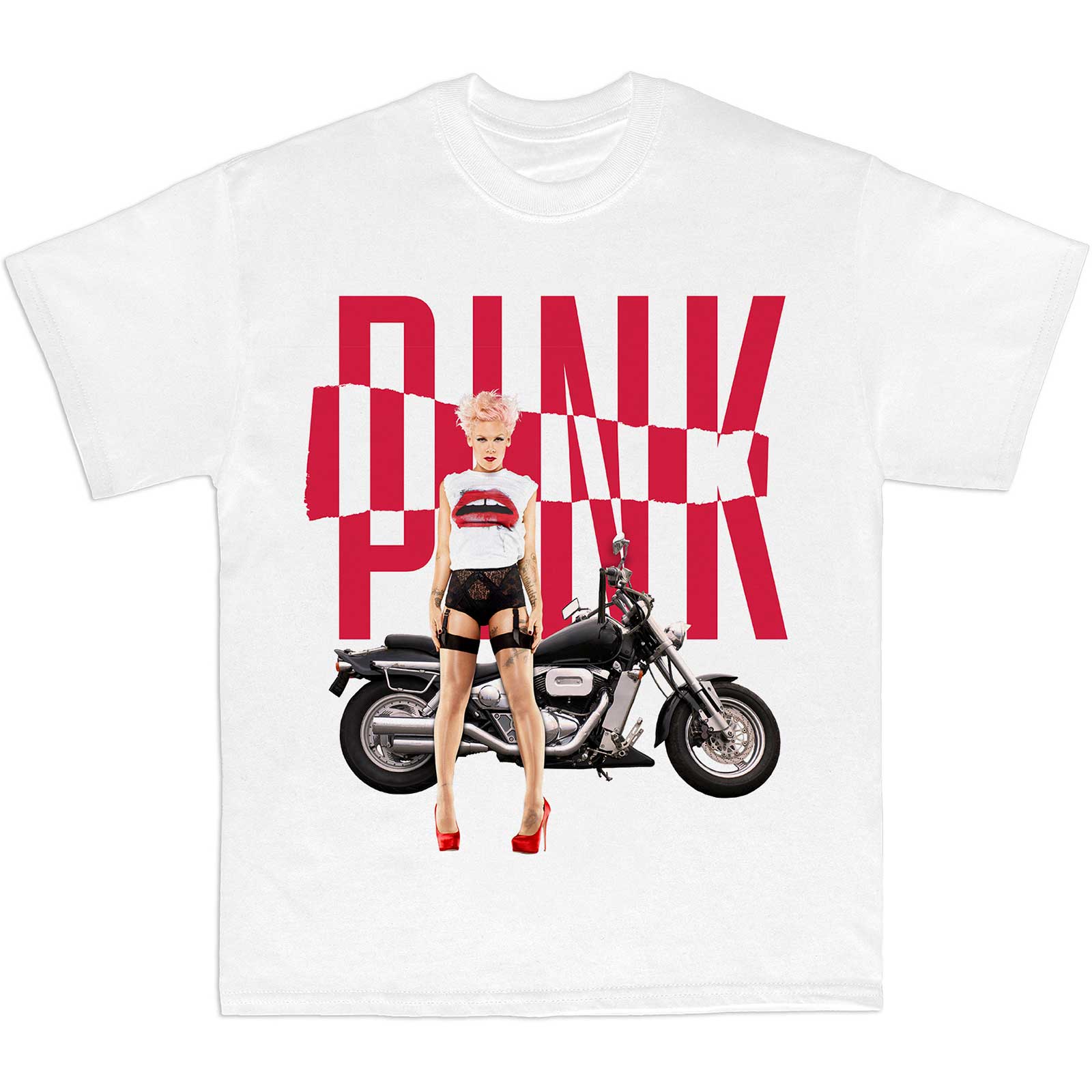 Tričko Pink - Motorbike, Unisex,Biela,XXL