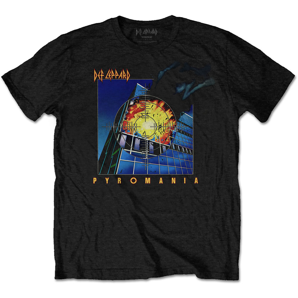 Tričko Def Leppard - Pyromania, Unisex,Čierna,XXL