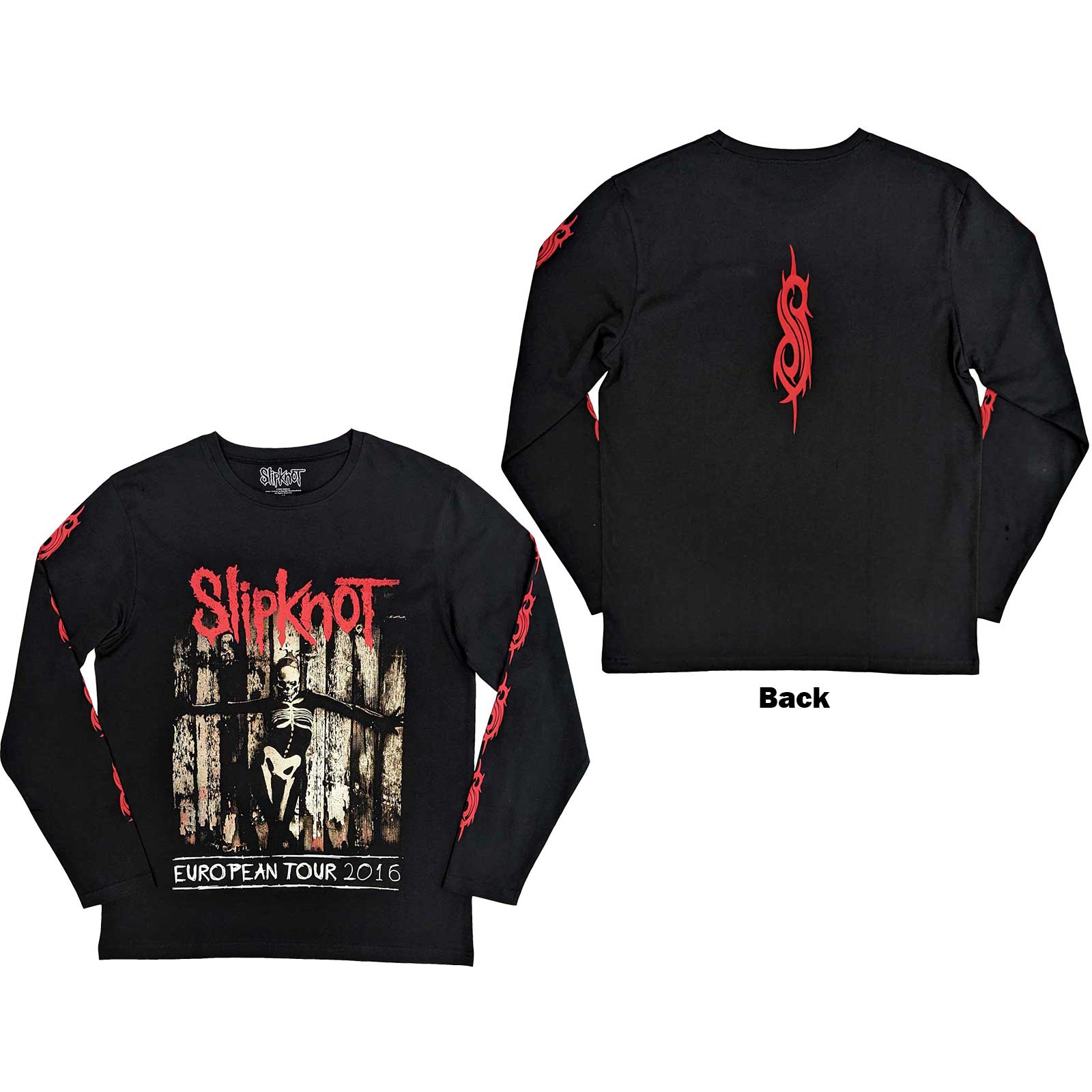 Tričko s dlhým rukávom Slipknot - Skeleton Flag, Unisex,Čierna,XXL