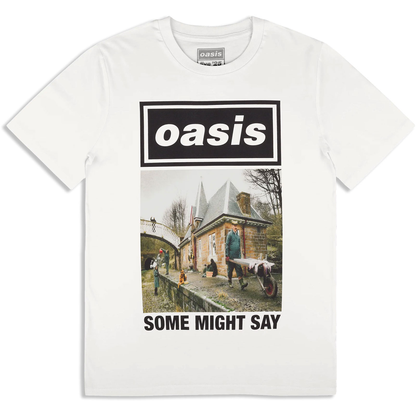 Tričko Oasis - Some Might Say Single Cover, Unisex,Biela,XXL