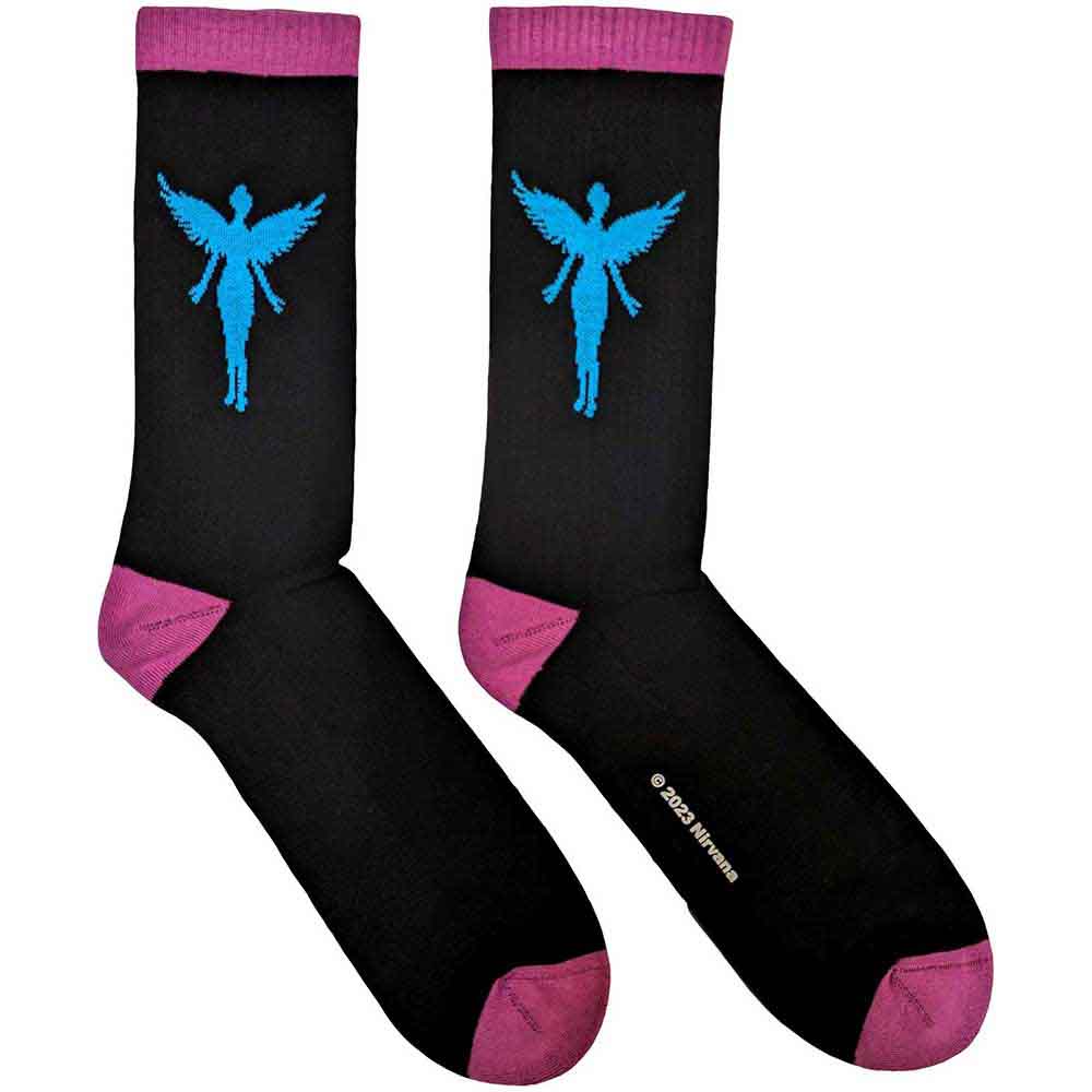 Ponožky Nirvana - In Utero Blue Angel, Unisex,Čierna,UK 7 - 11