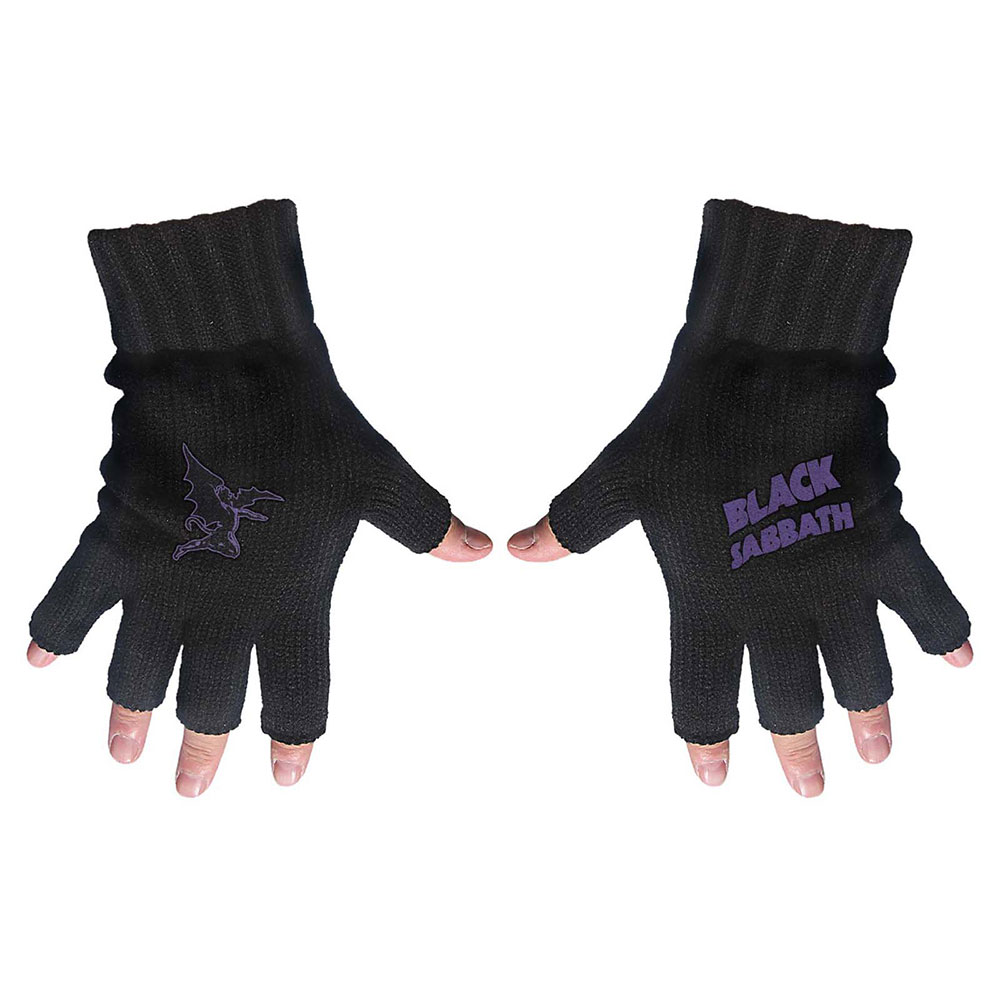 Rukavice Black Sabbath - Purple Logo & Devil, Unisex,Čierna,Univerzálna