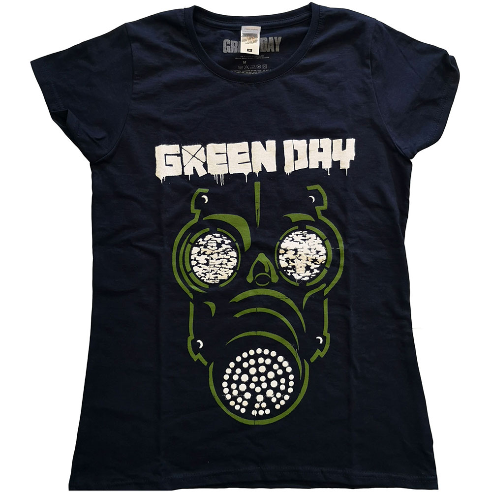 Tričko Green Day - Green Mask, Žena,Modrá,XXL