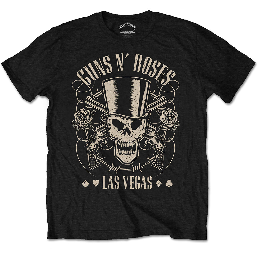 Tričko Guns N’ Roses - Top Hat, Skull & Pistols Las Vegas, Unisex,Čierna,XXL